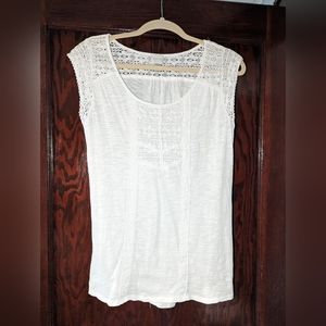 Cupio White Sleeveless Top Lg